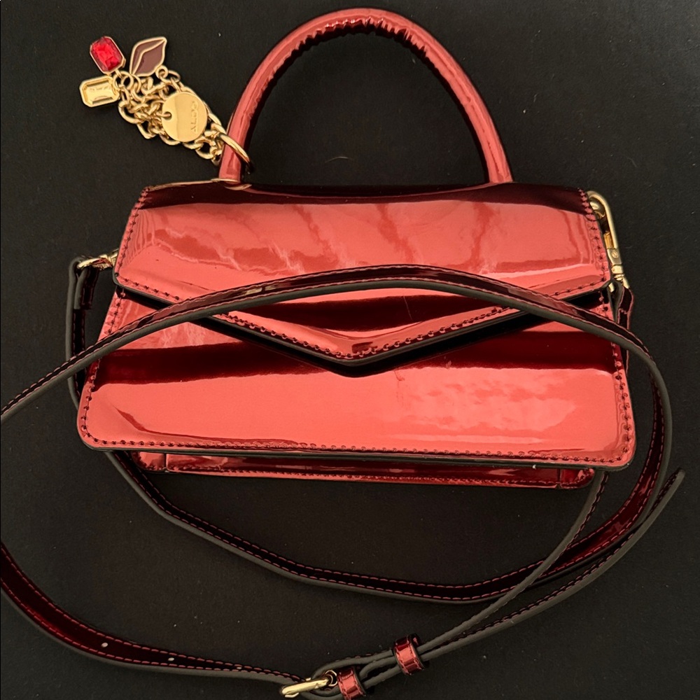 Aldo Shiny Red Crossbody Bag